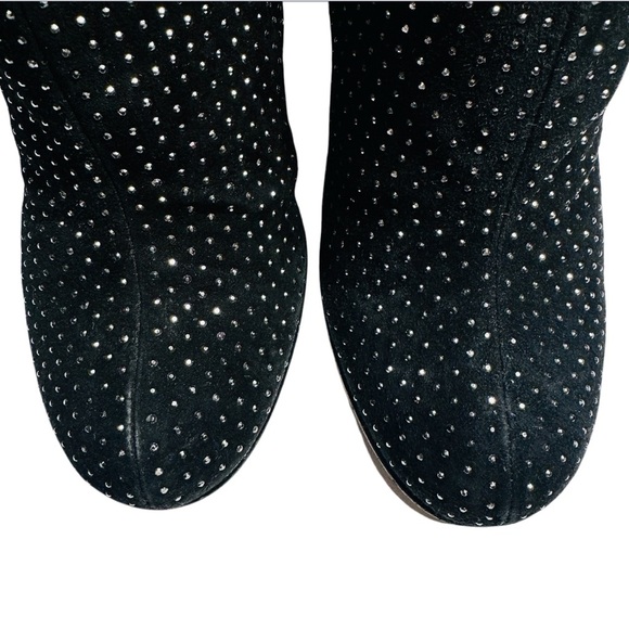 Prada Studded High Heel Ankle Boots in Black Suede Size 40 - Picture 7 of 12